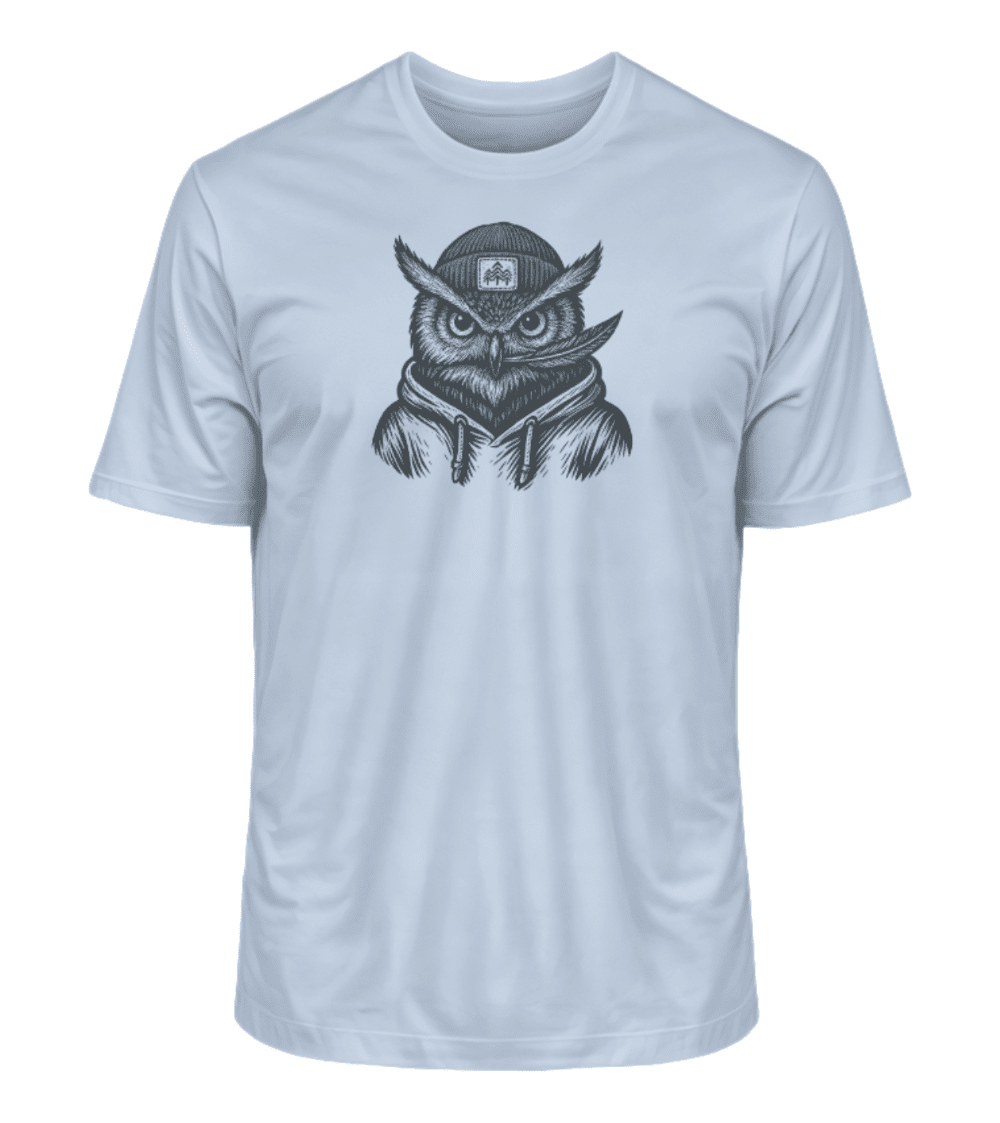 Eule mit Feder - Bio Herren Shirt