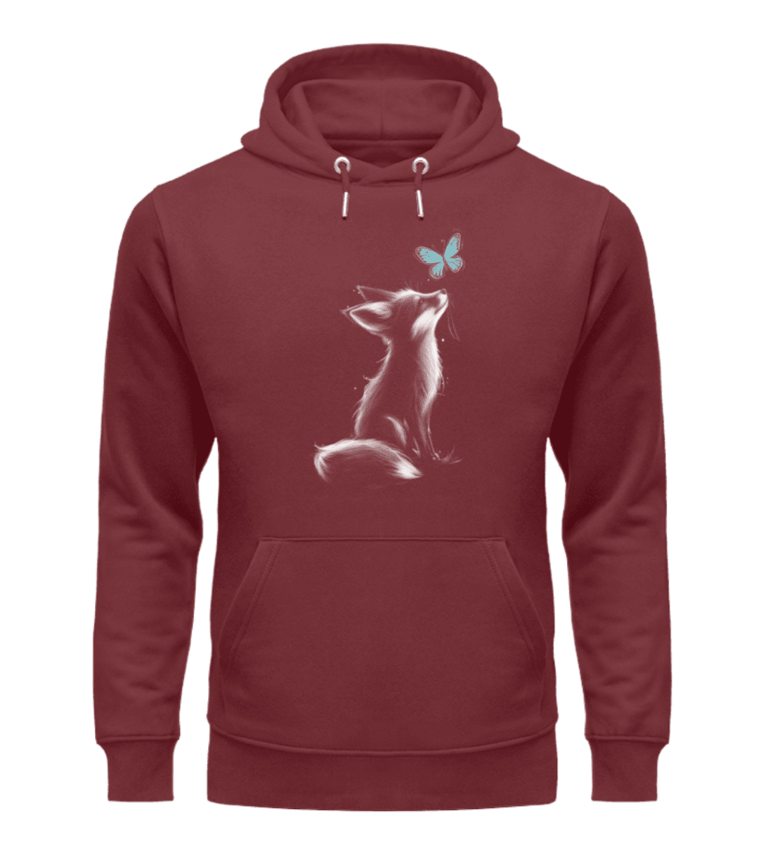 Kleiner Fuchs und Schmetterling  - Bio Unisex Hoodie (PREMIUM)