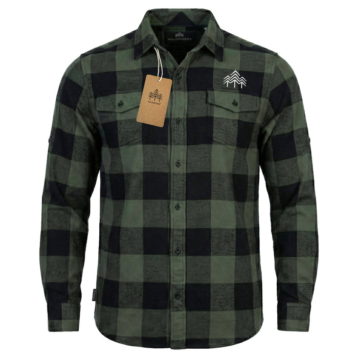 Holzbrüder® Unisex Flanellhemd - army/black