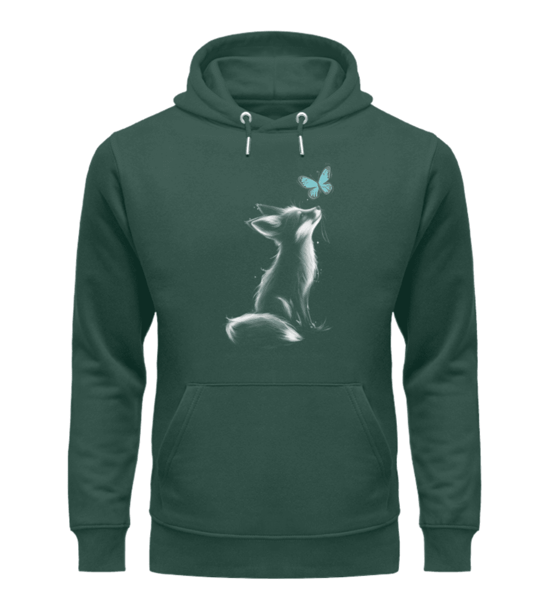 Kleiner Fuchs und Schmetterling  - Bio Unisex Hoodie (PREMIUM)