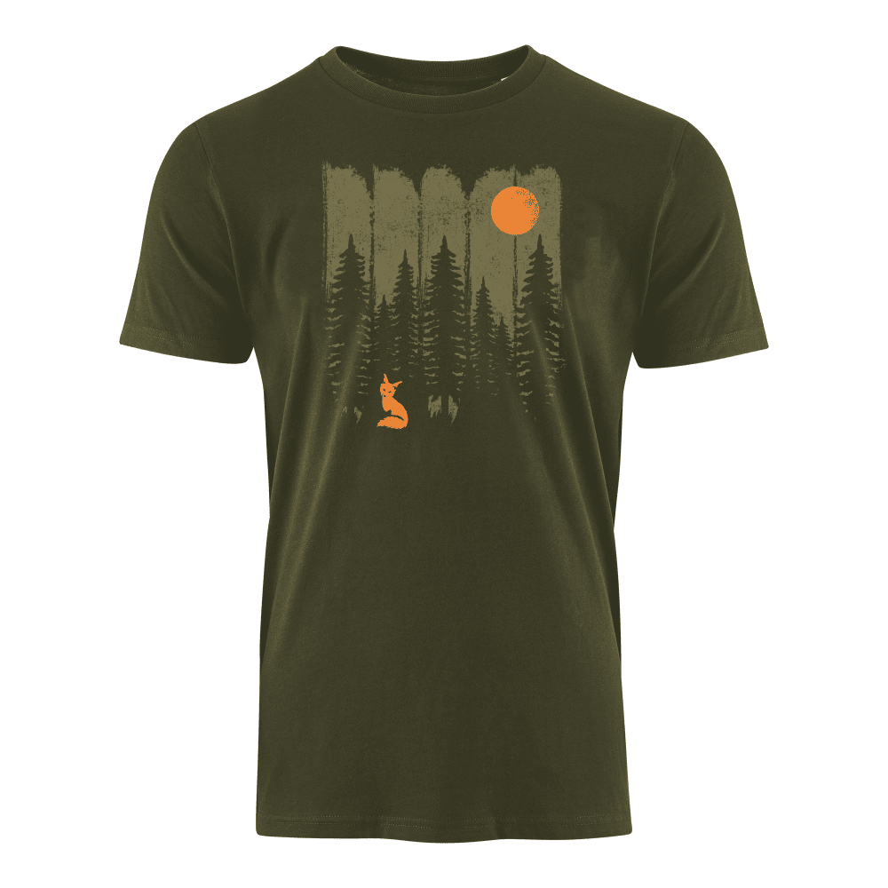 FUCHS IM WALD KHAKI - Bio Herren Shirt