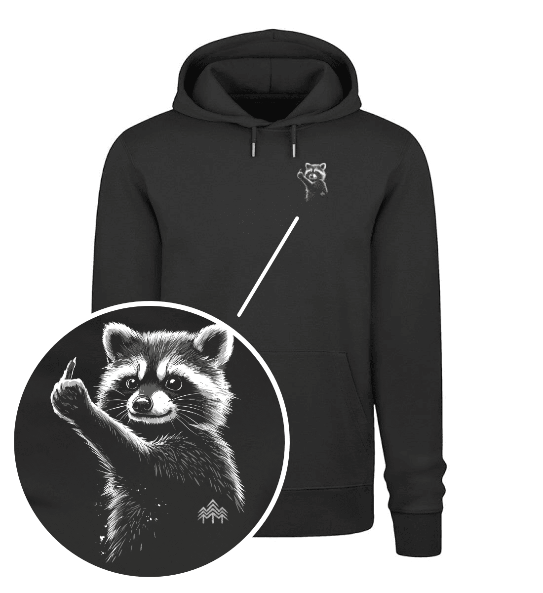 Frecher Waschbär - Bio Unisex Hoodie (PREMIUM)