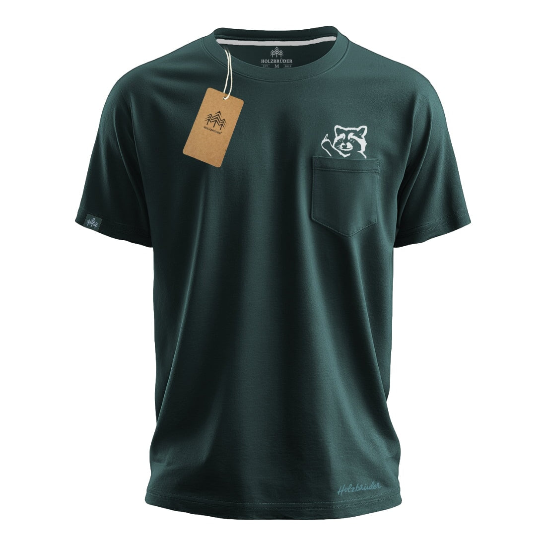 Holzbrüder® Pockets - Frecher Waschbär - Bio Herren Pocket Shirt