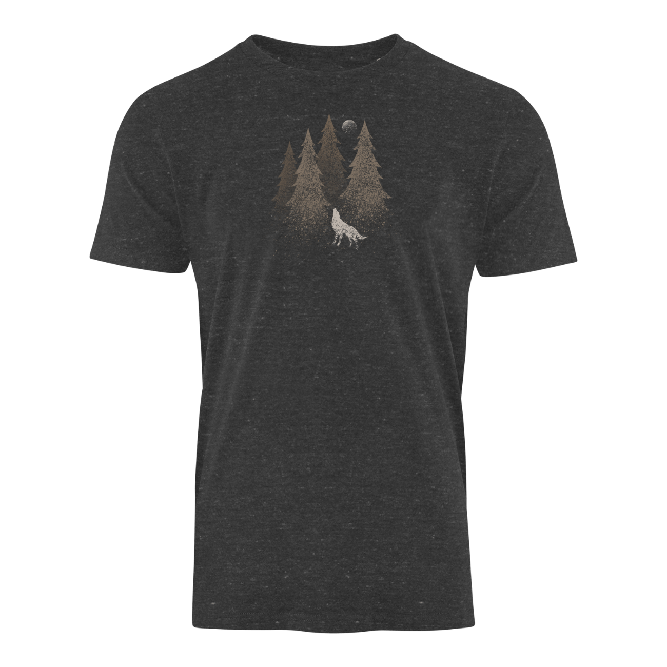 Wolf im Wald gesprenkelt - Bio Herren Shirt