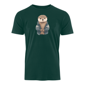 Otter im Hoodie  - Bio Herren Shirt