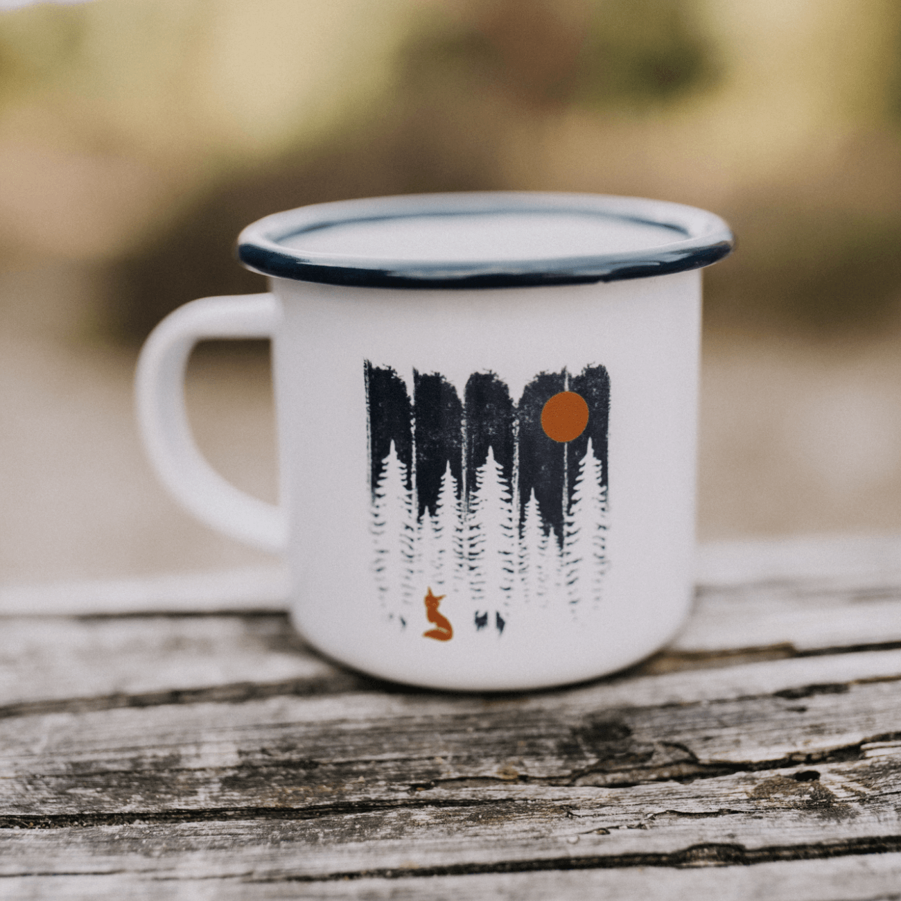 FUCHS IM WALD STIL 2  - Emaille Tasse