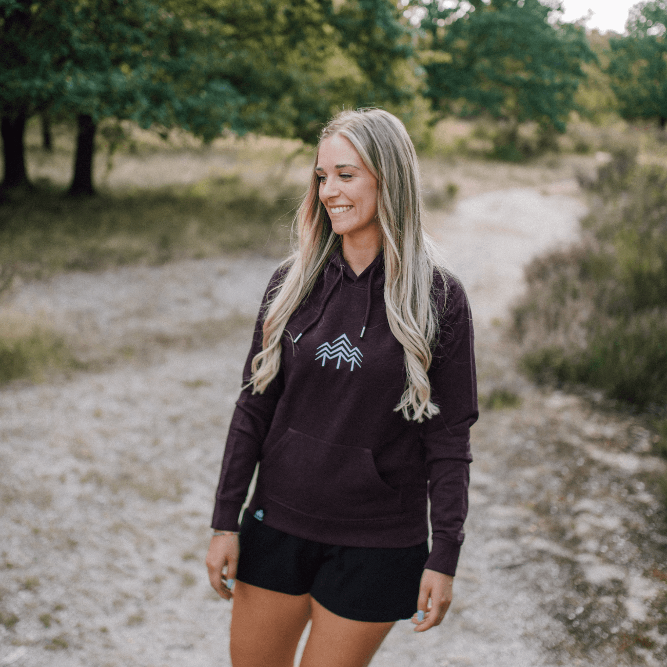 Damen Baum Hoodie Stick - Traube meliert (🌲 )