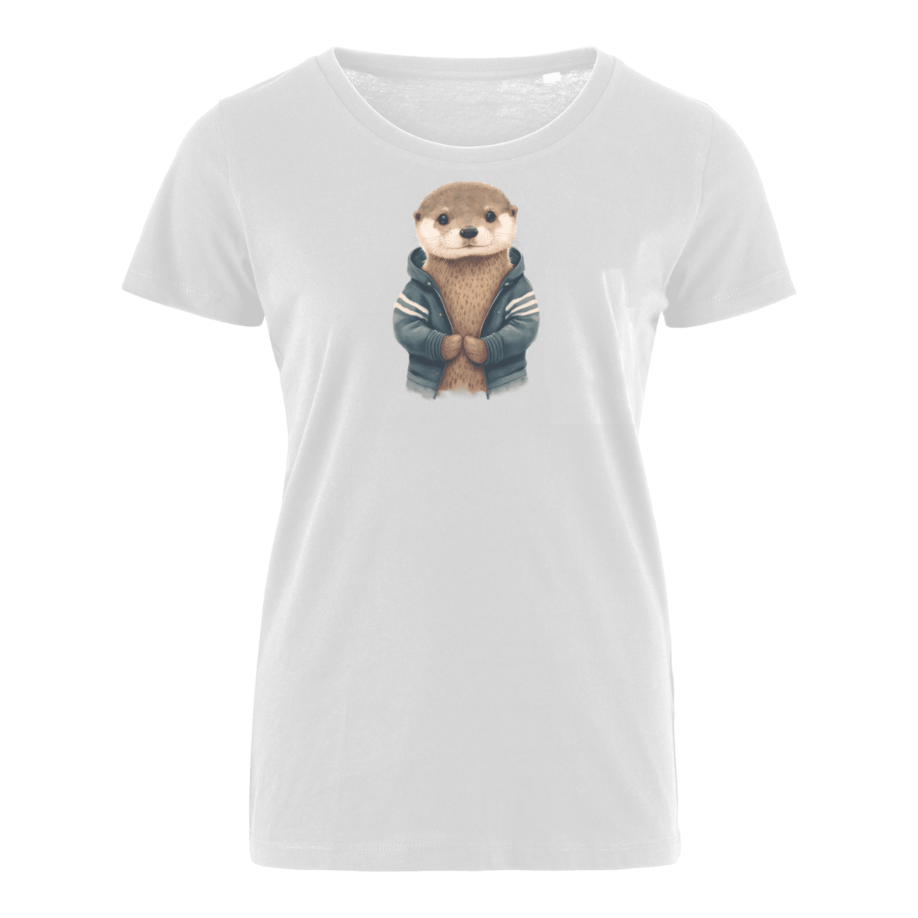 Otter im Hoodie - Bio Damen Shirt