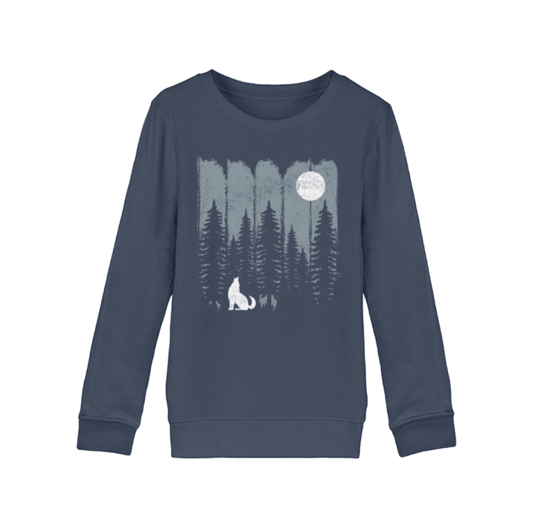 Wolf im Wald  - Bio Kinder Sweatshirt