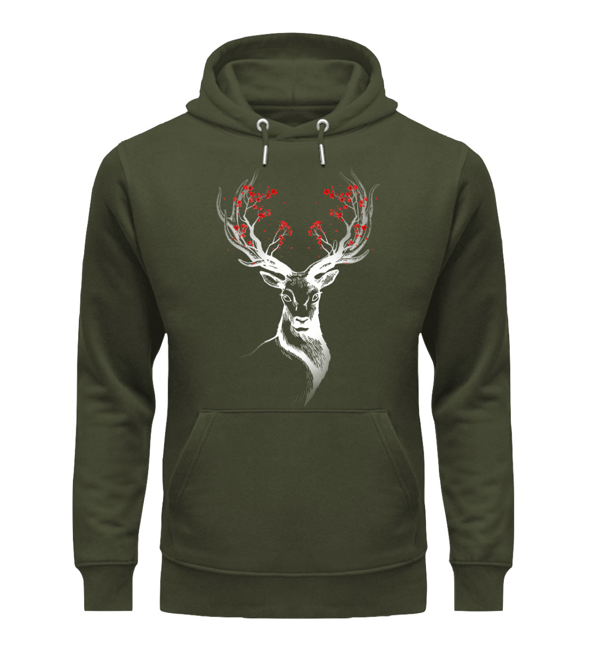 HIRSCH BLÜTEN- Bio Unisex Hoodie (PREMIUM)
