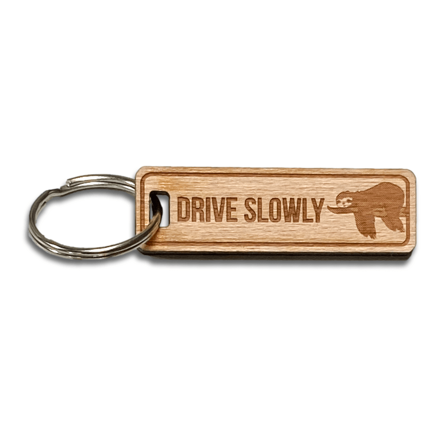 Drive Slowly - Faultier Schlüsselanhänger
