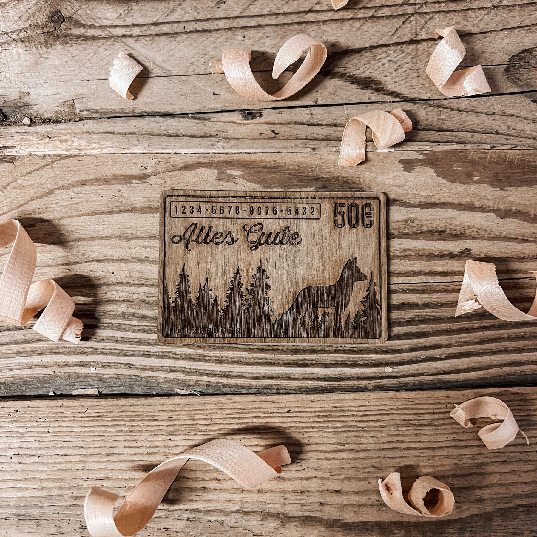 Fuchs Im Wald - Gutschein Aus Holz 50€