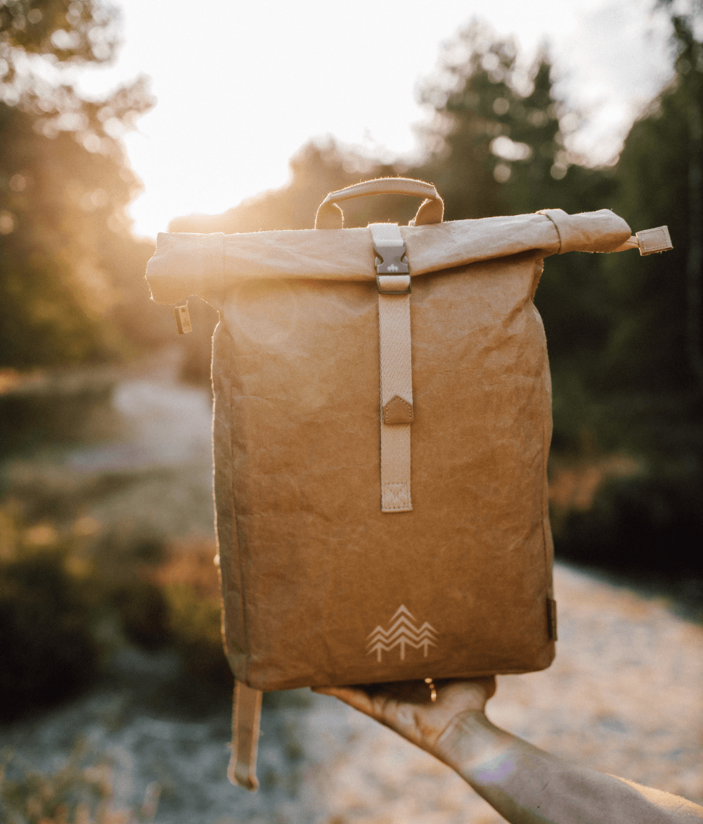 Kraftpapier Rucksack vegan - Hellbraun (🌲)