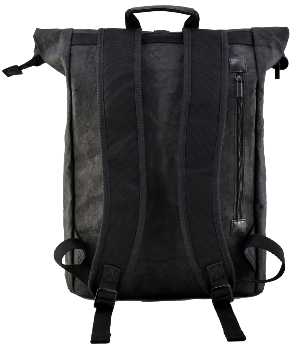 Kraftpapier Rucksack vegan  Schwarz (🌲)