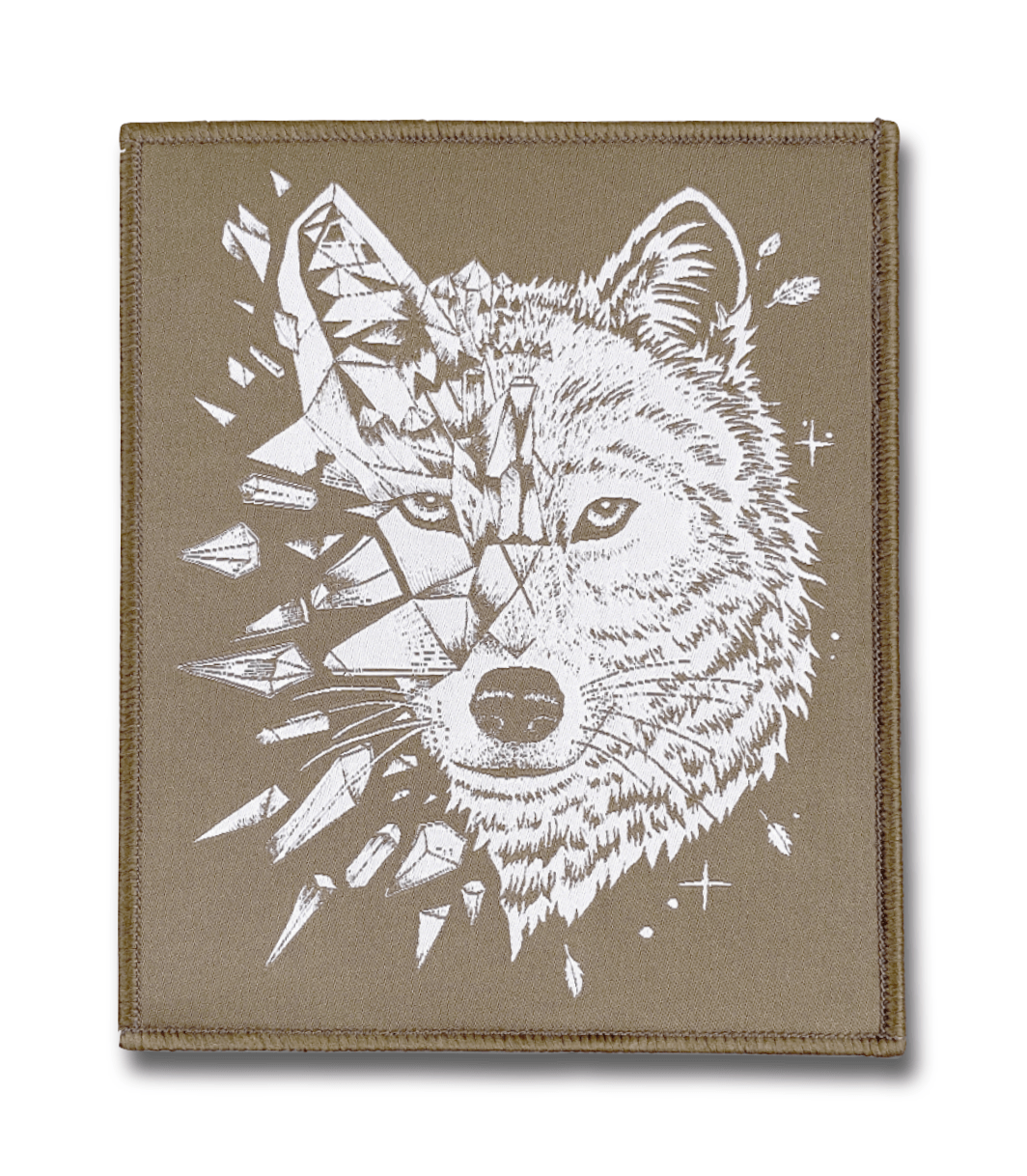BIG PATCH Wolf Geometrisch (olivgrau)